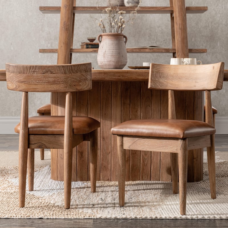 Alvaro Set of 2 Acacia Wood Dining Chairs - Set of 2 - Golden Wheat