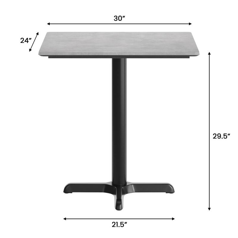 Commercial HPL Tabletop with Table Height Crisscross Base - 29.75"W x 23.75"D x 29.5"H