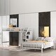 preview thumbnail 5 of 33, Elegant Twin over Full Loft Bed with Staircase, Ladder with 3 Storage Grids, Sturdy Construction & Safety Guaranteed, White