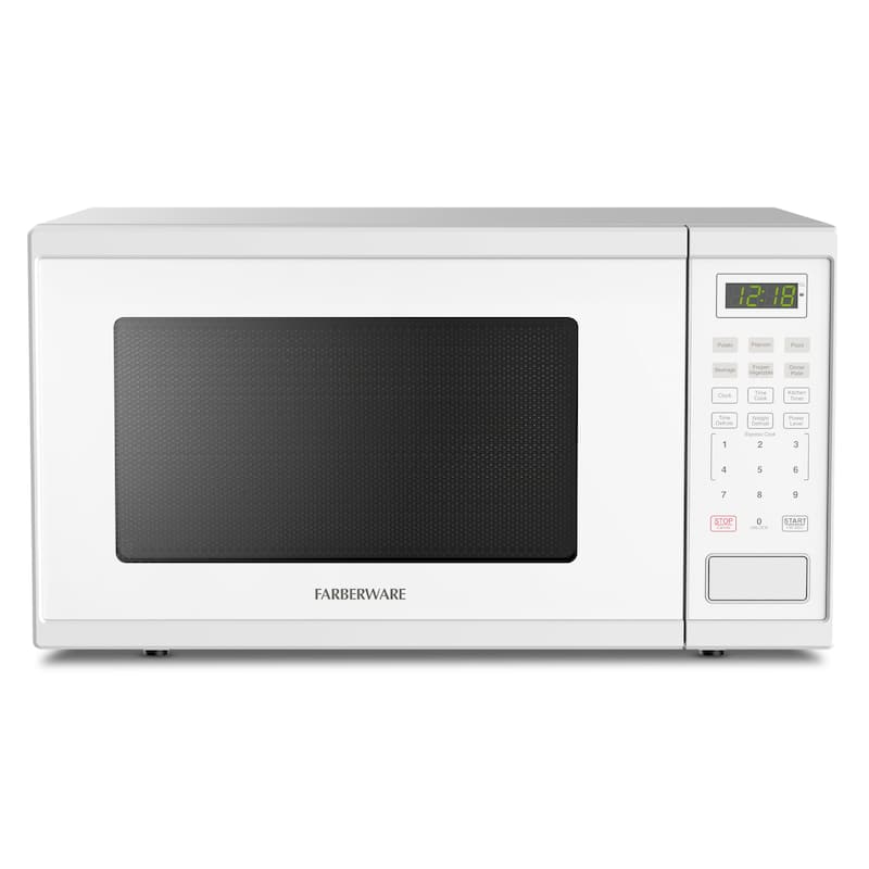 1.1 Cu. Ft. 1000-Watt Digital Microwave Oven, Black - White