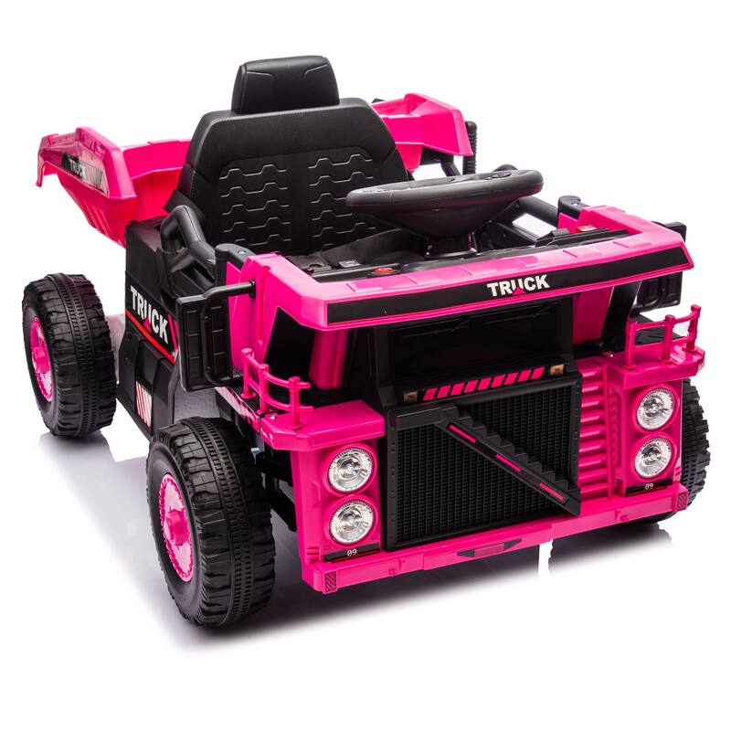 12V Kids Ride On Dump Truck W/Parents Control,2wd,Rear-Wheel Suspension,Electric Dump Bed And Extra Shovel,For Kids 3-5