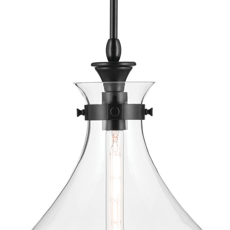 Kichler Lighting Laria 14 Inch 1 Light Pendant with Clear Glass in Black