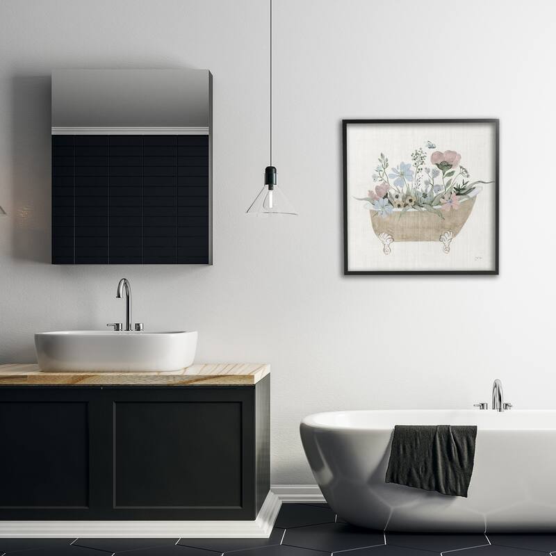 Stupell Rustic Botanicals in Tub Framed Giclee Art Design By Janet Tava