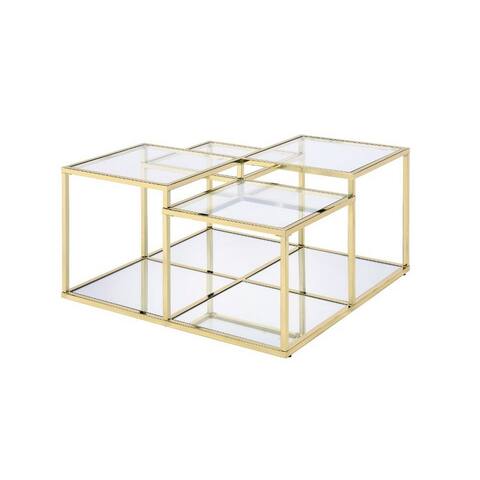 Gold Tempered Glass Coffee Table