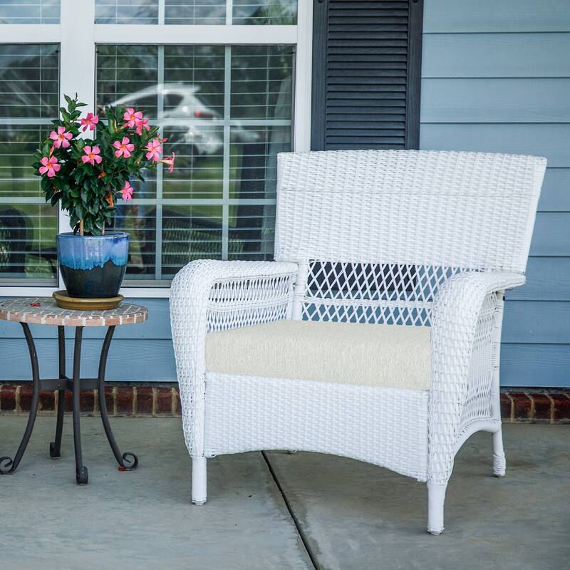 Aoodor Patio Chair Cushions Set of 2, Water Resistant Outdoor Seat Cushions with Handle and Ties, Square Corner Cushions