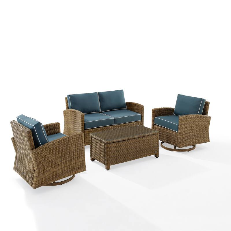 Crosley Bradenton 4Pc Swivel Rocker Conversation Set