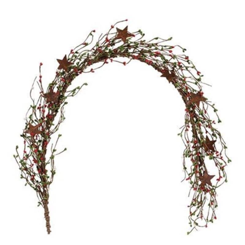 PIP Berry Garland with Stars Holiday Combo 40 - 40 Long - brown-red-green