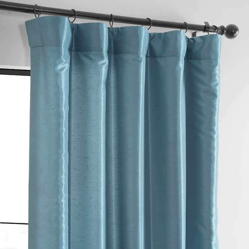 Exclusive Fabrics Vintage Textured Faux Dupioni Silk Room Darkening Curtains (1 Panel)