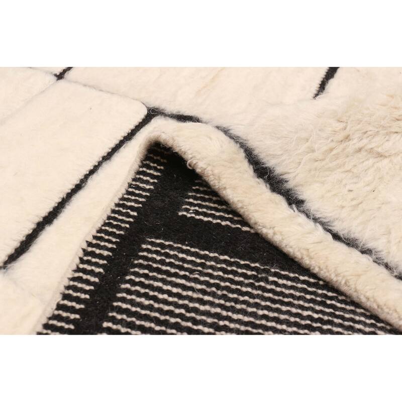 ECARPETGALLERY Hand-knotted Tangier Cream Wool Rug - 5'3 x 7'7