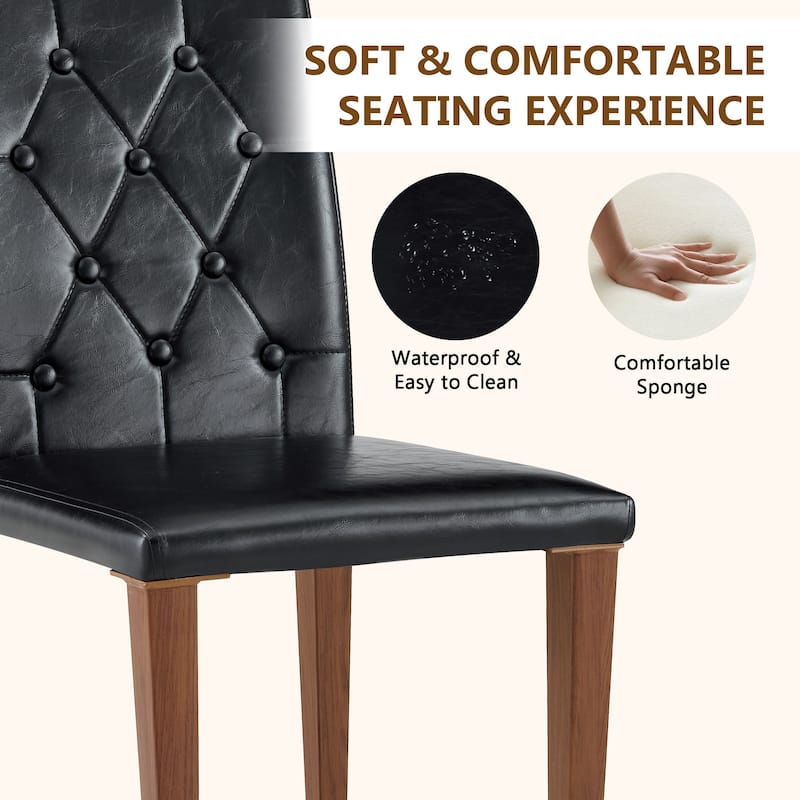 2-piece Technology Cloth Dining Chair: Ergonomically Designed with a Buckle Backrest, 35 inches High, Metal Legs