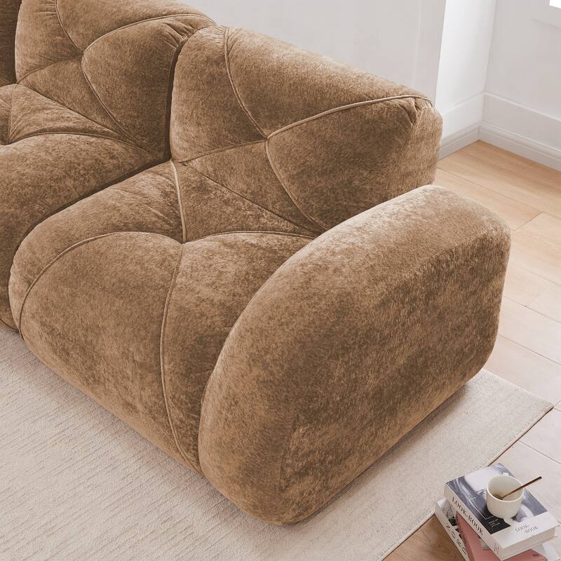 Sofa Couches With boneless Sofa,Soft Velvet Fabric,Bottom Anti-Slip Design