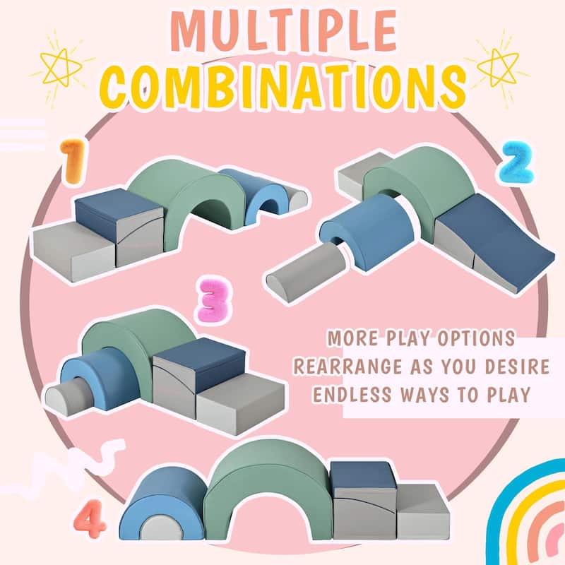 5-Piece Foam Climbing Blocks for Toddlers - Indoor Active Play Structure