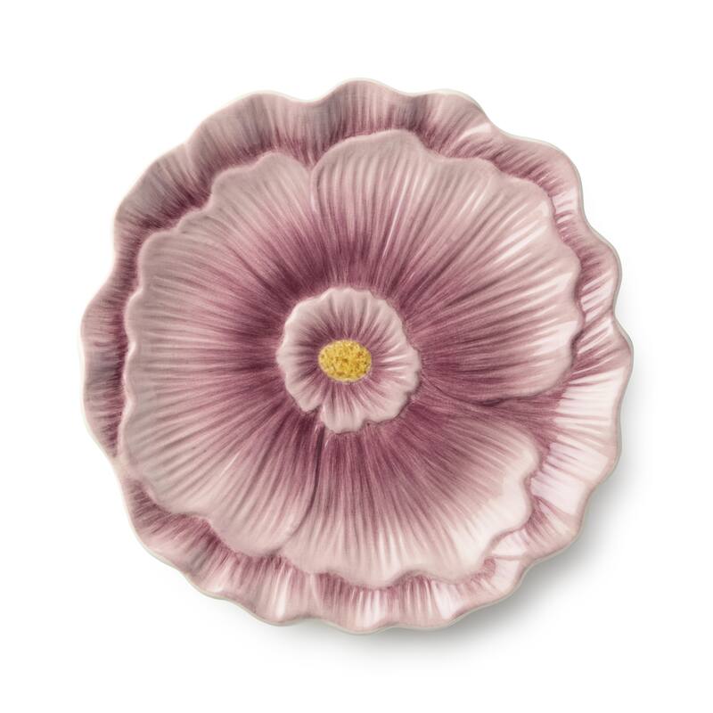 Certified International Wildflowers 3-D Floral Dessert Plates, Set of 4 Assorted Designs - 8.00"L x 8.00"W x 1.00"H