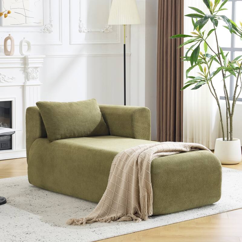 Bezseller Modern Chaise Lounge - Upholstered Sofa with Pillows for Bedroom & Living Room