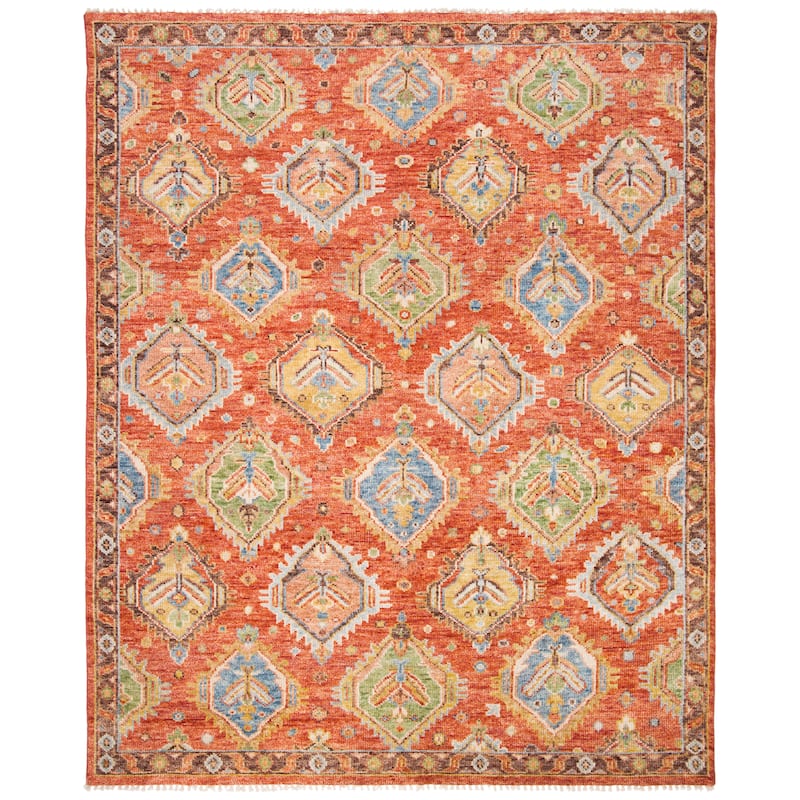 SAFAVIEH Handmade Samarkand Desirae Traditional Tribal Rust/Brown Wool Rug