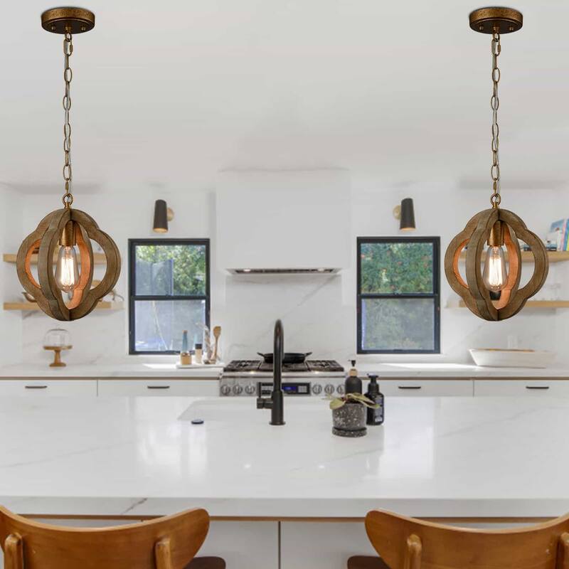 Potomac Farmhouse Solid-Wood Pendant Light Fixture , 1-Light