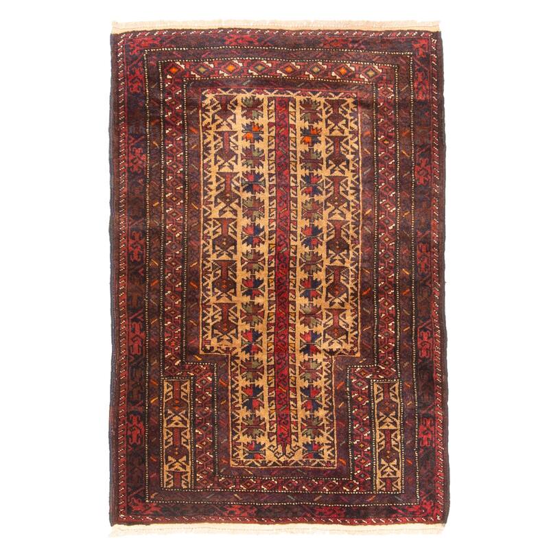 ECARPETGALLERY Hand-knotted Teimani Brown Wool Rug - 2'10 x 4'2