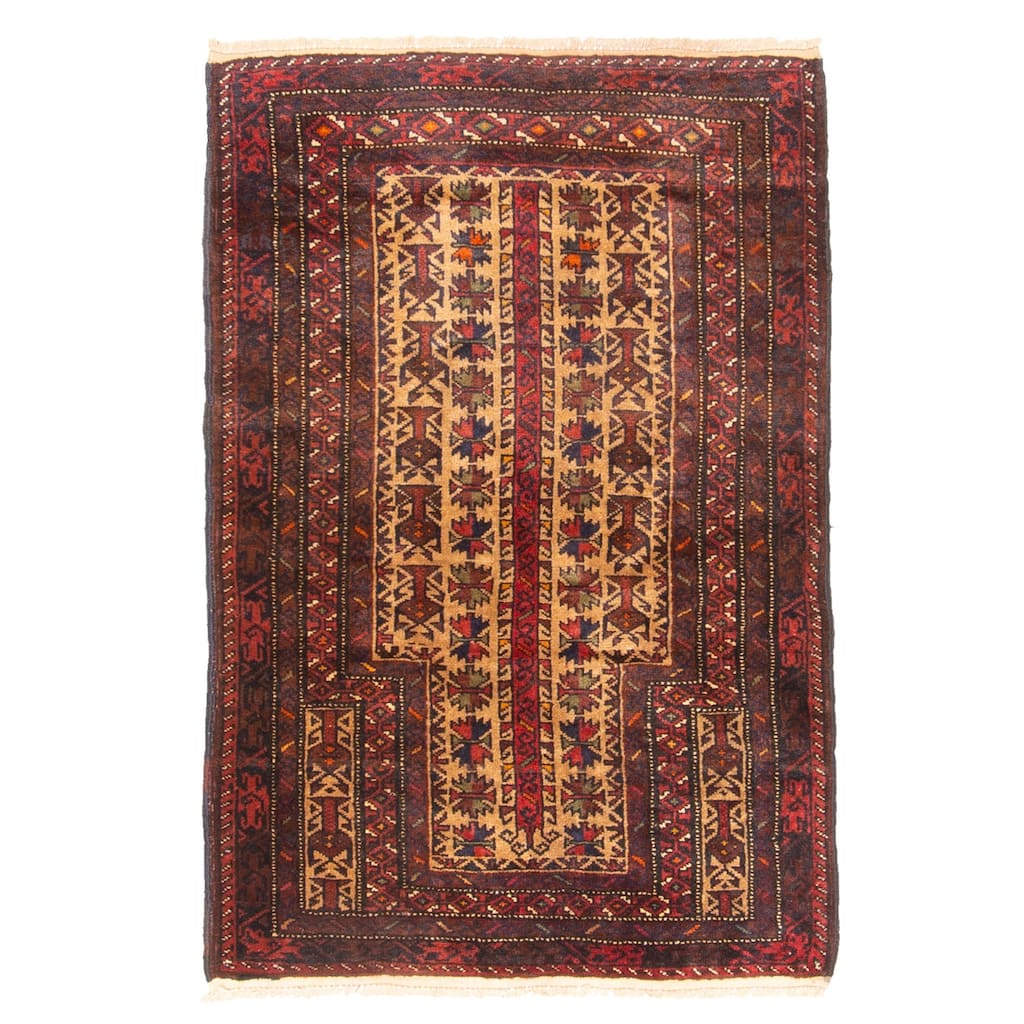 ECARPETGALLERY Hand-knotted Teimani Brown Wool Rug - 2'10 x 4'2