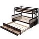 preview thumbnail 8 of 18, Luxury Twin-Over-Full Bunk Bed with Twin size Trundle and Drawers for Bedroom, Sturdy Construction & Unique Design, Black