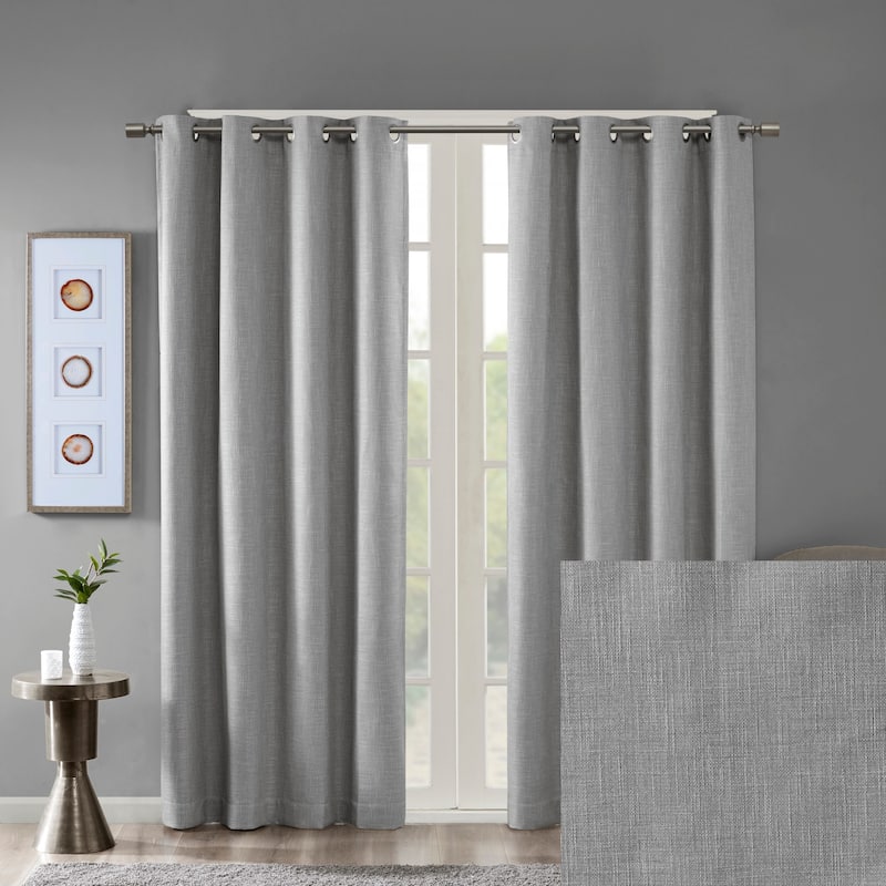 Arlie Printed Heathered Blackout Single Window Curtain Panel by SunSmart