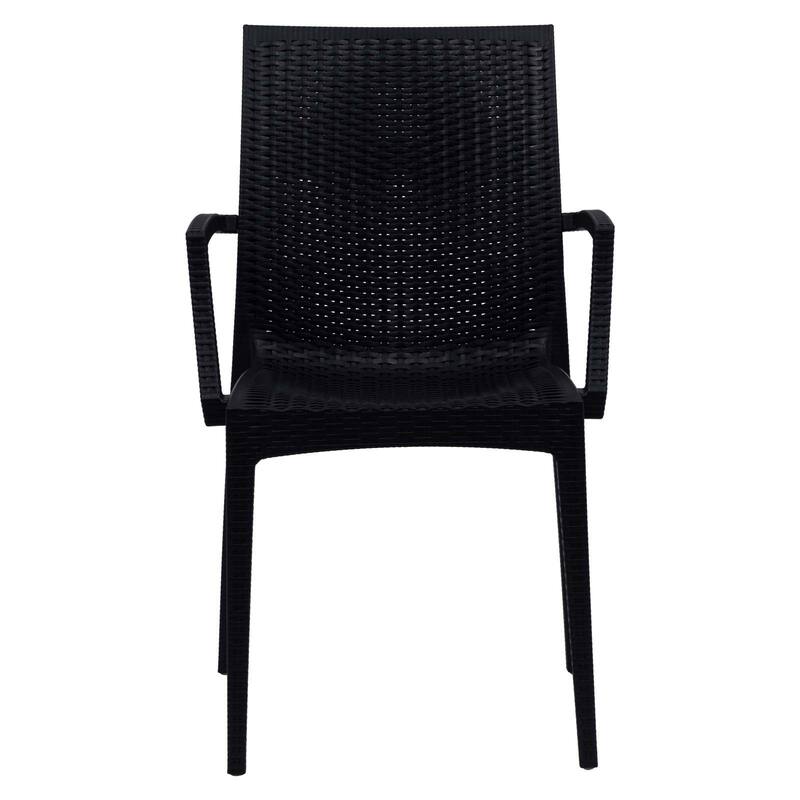 LeisureMod Mace Weave Design Outdoor Patio Armchair (Set of 2)