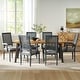 preview thumbnail 1 of 20, Chatau Fabric and Wood 7 Piece Dining Set by Christopher Knight Home Natural Stained/ Grey/ Rustic Metal