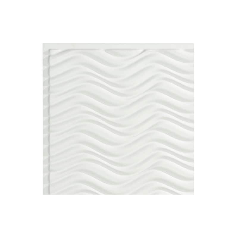 FASÄDE Current Decorative Vinyl 2ft x 2ft Lay in Ceiling Panel in Matte White (5 Pack) - 12in x 12in Sample - Matte White