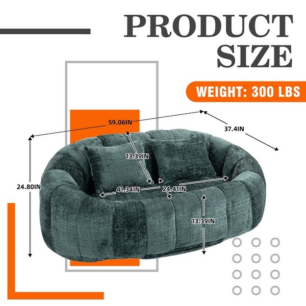 HOMEFUN Chenille Upholstered Durable Comfort Lounger High
