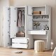 preview thumbnail 2 of 20, 3-Door Wooden Storage Desk Wardrobe for Bedroom with Shelves and 3 Drawers