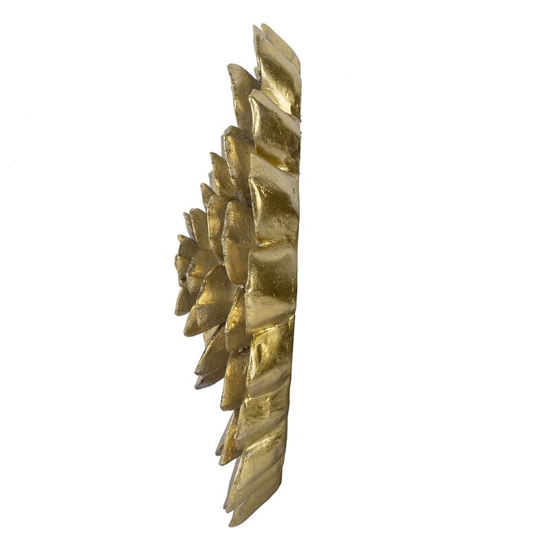 Modern Piece Succulent Wall Decor with Gold Finish Unique Textured Design, for Home and Office Decor