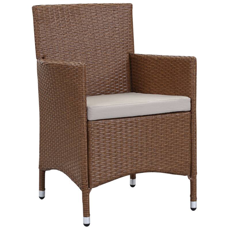 SAFAVIEH Outdoor Simka Brown/ Sand Patio Set (4-Piece) - 43W x 34D x 23H
