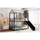 preview thumbnail 5 of 26, Roomfitters Twin Over Twin Metal Bunk Bed, House Bed Frame with Slide, Modern Space-Saving Design for Bedroom