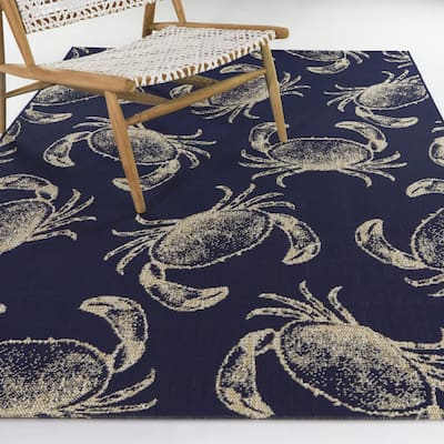 Sebastiao Coastal Crab Area Rug