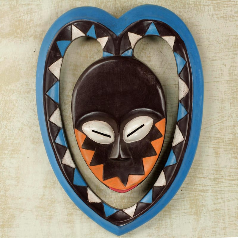 Novica Handmade Kwele Mask I African Wood Mask