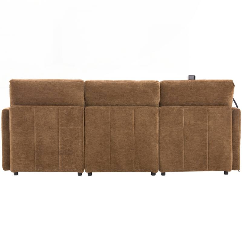 Modern Sectional Sofa Modular Sofa 85.4" U-shaped Sofa Couch Sofa Bed L-shaped Sofa with a Movable Ottoman