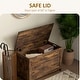 preview thumbnail 12 of 16, HOMCOM Storage Chest, Wooden Box with 2 Safety Hinges and Cut-out Handles, Modern Storage Trunk for Living Room, Entryway