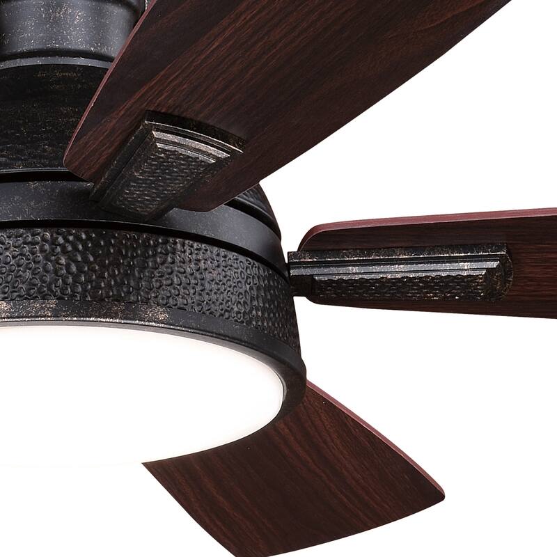 Walton 52 In. Bronze Loft Ceiling Fan with LED Light Kit and Remote - 52-in W x 19.75-in H x 52-in D
