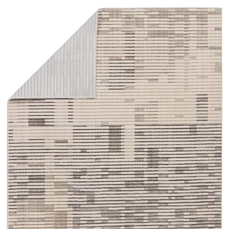 Genteel Striped Gray/ Cream Area Rug