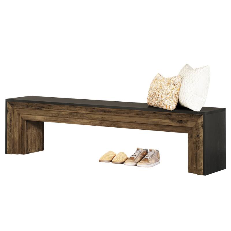71" Extra Long Wooden Entryway Bench, Shoe Bench Indoor Seating for Hallway, End of Bed, Living/Dining Room, Sofa Back