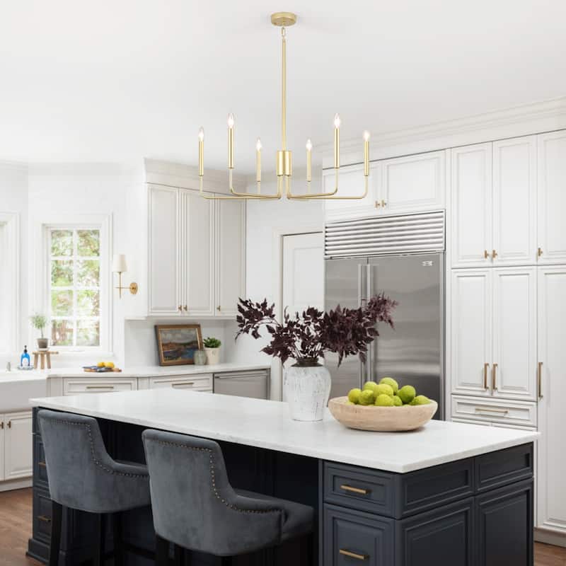 6-Light 29.52-inch Farmhouse Candle Chandelier for Foyer Kitchen Bedroom