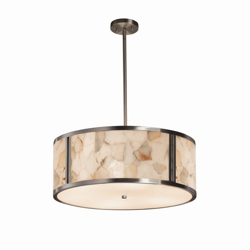 Justice Design Alabaster Rocks Tribeca 6-light Brushed Nickel Pendant