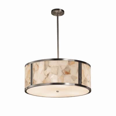 Justice Design Alabaster Rocks Tribeca 6-light Brushed Nickel Pendant