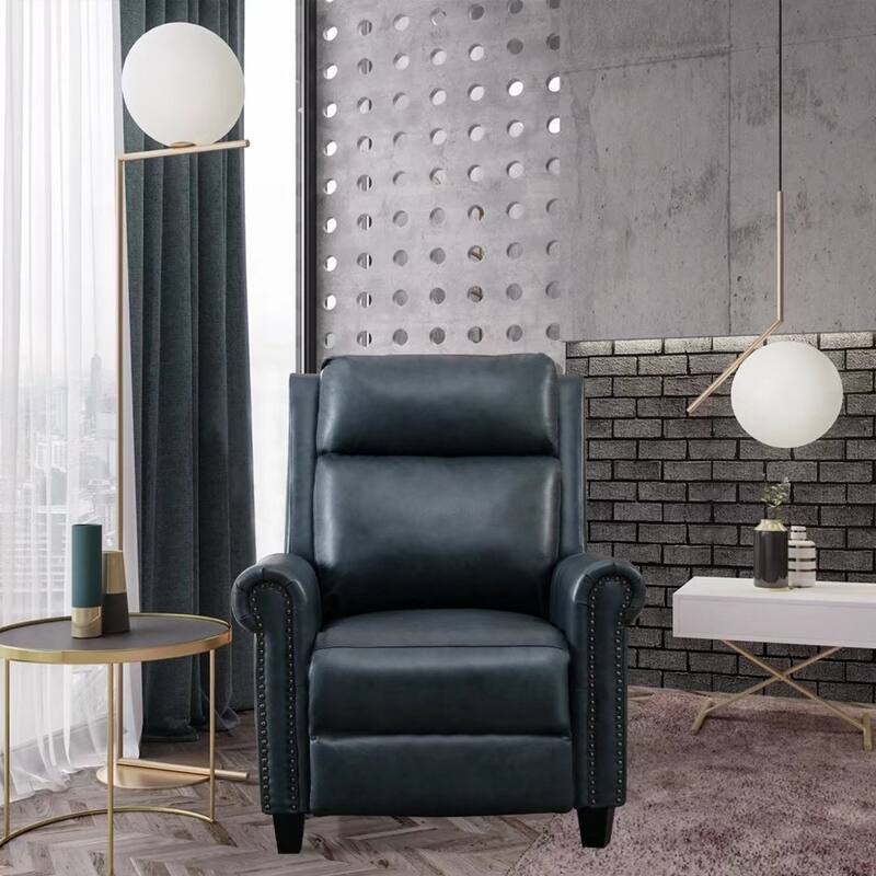 Genuine Leather Adjustable Single Sofa with Comfortable Arms and Back for Living Room
