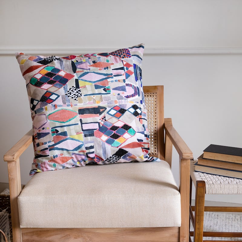 Sevita Stacy Garcia Modern Abstract Handmade Decorative Throw Pillow