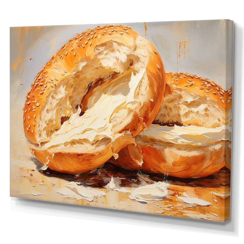 Designart "Bagel Bliss Toasted Breakfast" Breakfast Wall Art