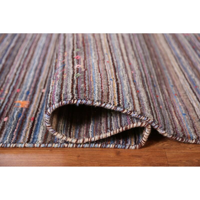 Hand Knotted Oriental 100% Wool Carpet Tribal Animal Pictorial Multi-Colored Gabbeh Area Rug - 7' 10'' X 5' 6''
