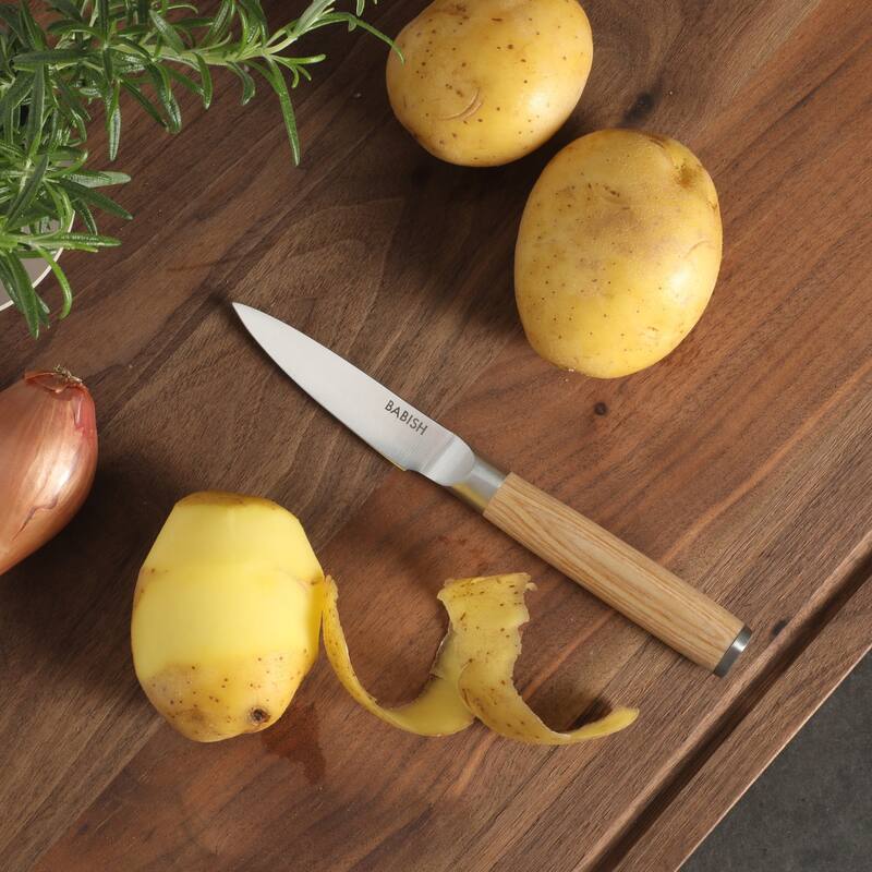 Babish 1.4116 German 3.5-inch Stainless Steel Paring Knife-Kitchen Knife for Peeling, Trimming & Prep Work,