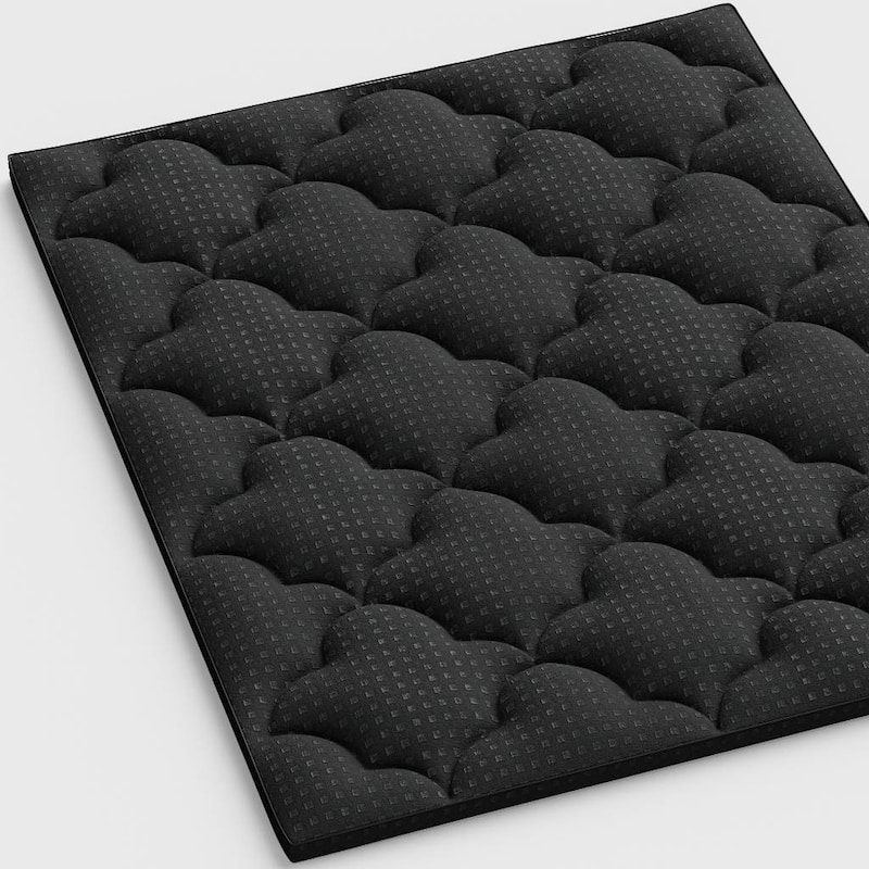 2" Black Cotton Twin Mattress Topper