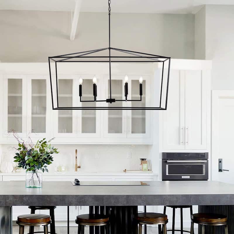 6-Lights Industrial Candle Shape Dimmable Kitchen Island Lights
