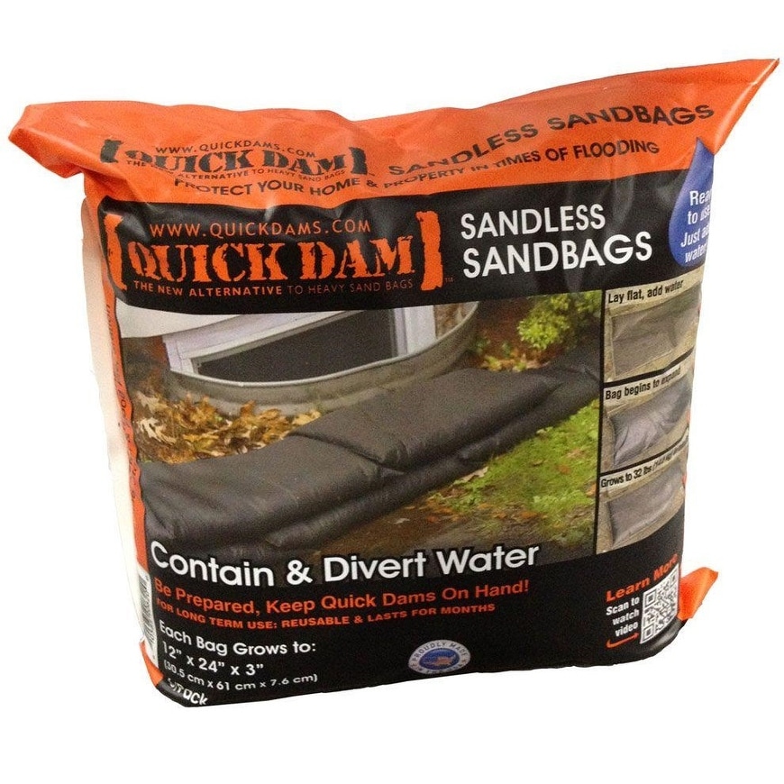 Quick Dam QD1224-6ES Sandless Sandbags, 12 x 24 x 3, 6 Bag - Bed Bath &  Beyond - 13540196